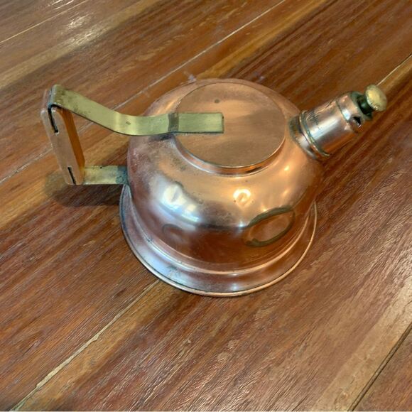 Vintage Copral Copper Brass & Wood Handle Tea Pot - Picture 4 of 7